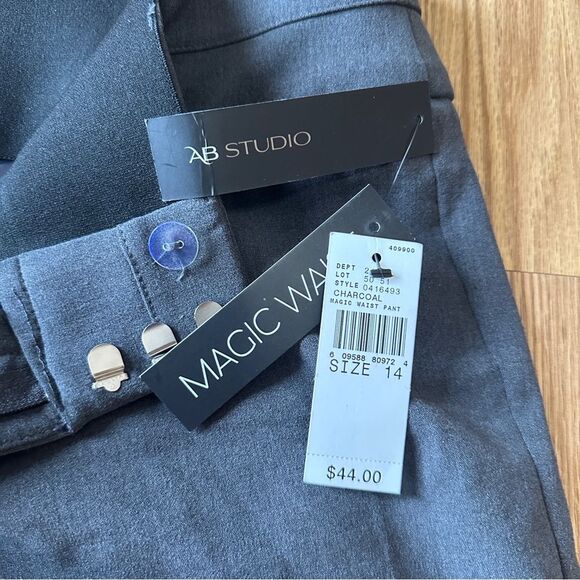 NWT AB Studio Women’s Charcoal Slacks Size 14 - Picture 6 of 10
